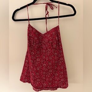 LOFT Y2K Inspired Red Patterned Bandana Halter Top Camisole Size 0P | Country